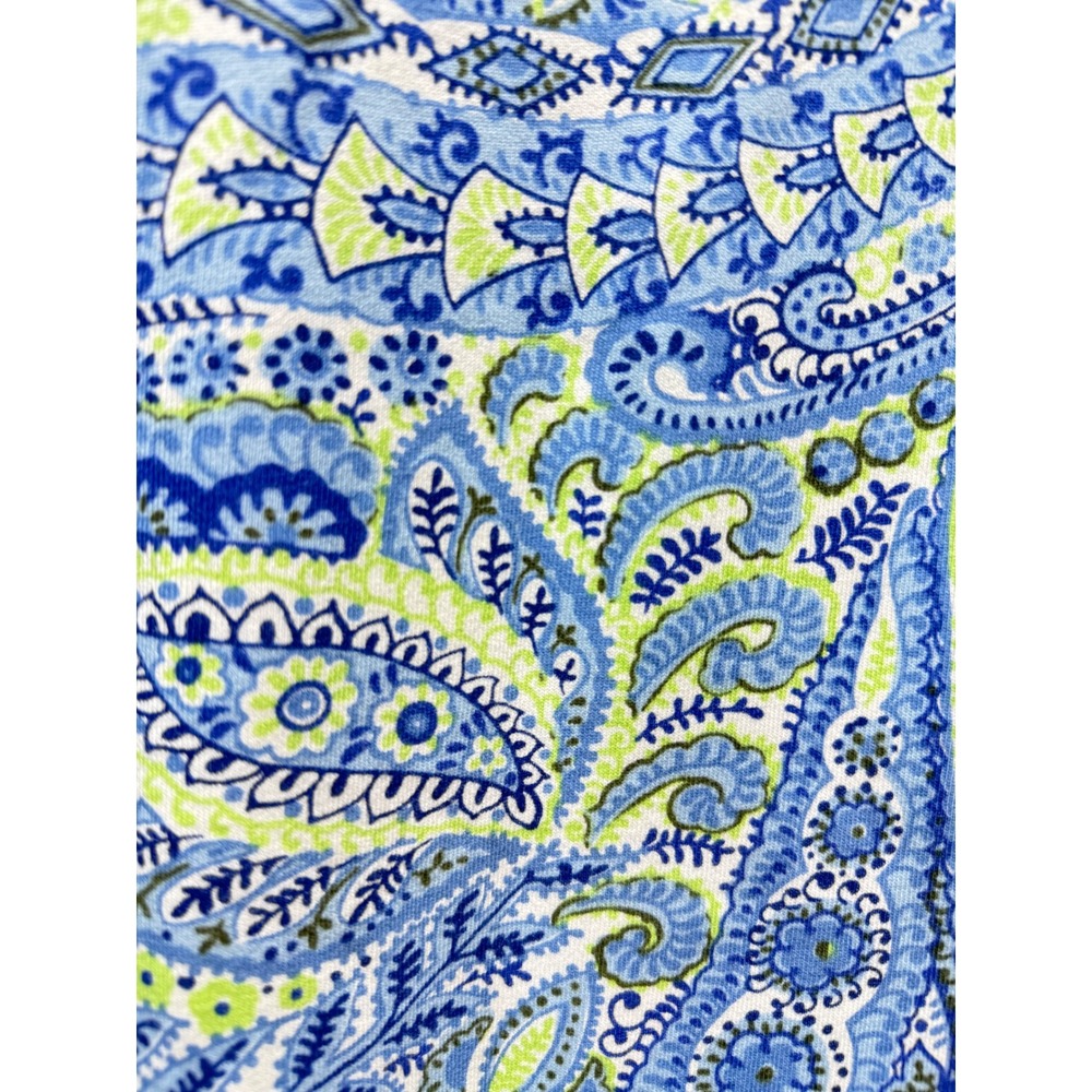 Talbots Blouson Sleeve‎ Crewneck  Sweatshirt Perkey Paisley Large Blue  Pullover - Picture 10 of 13